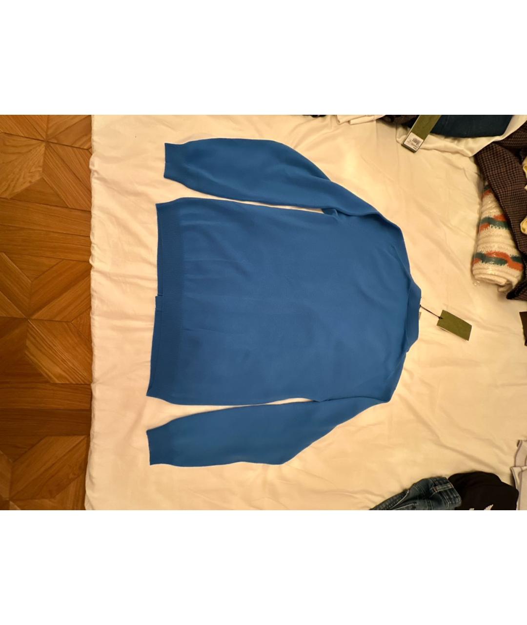 GUCCI Голубой кашемировый кардиган, фото 7