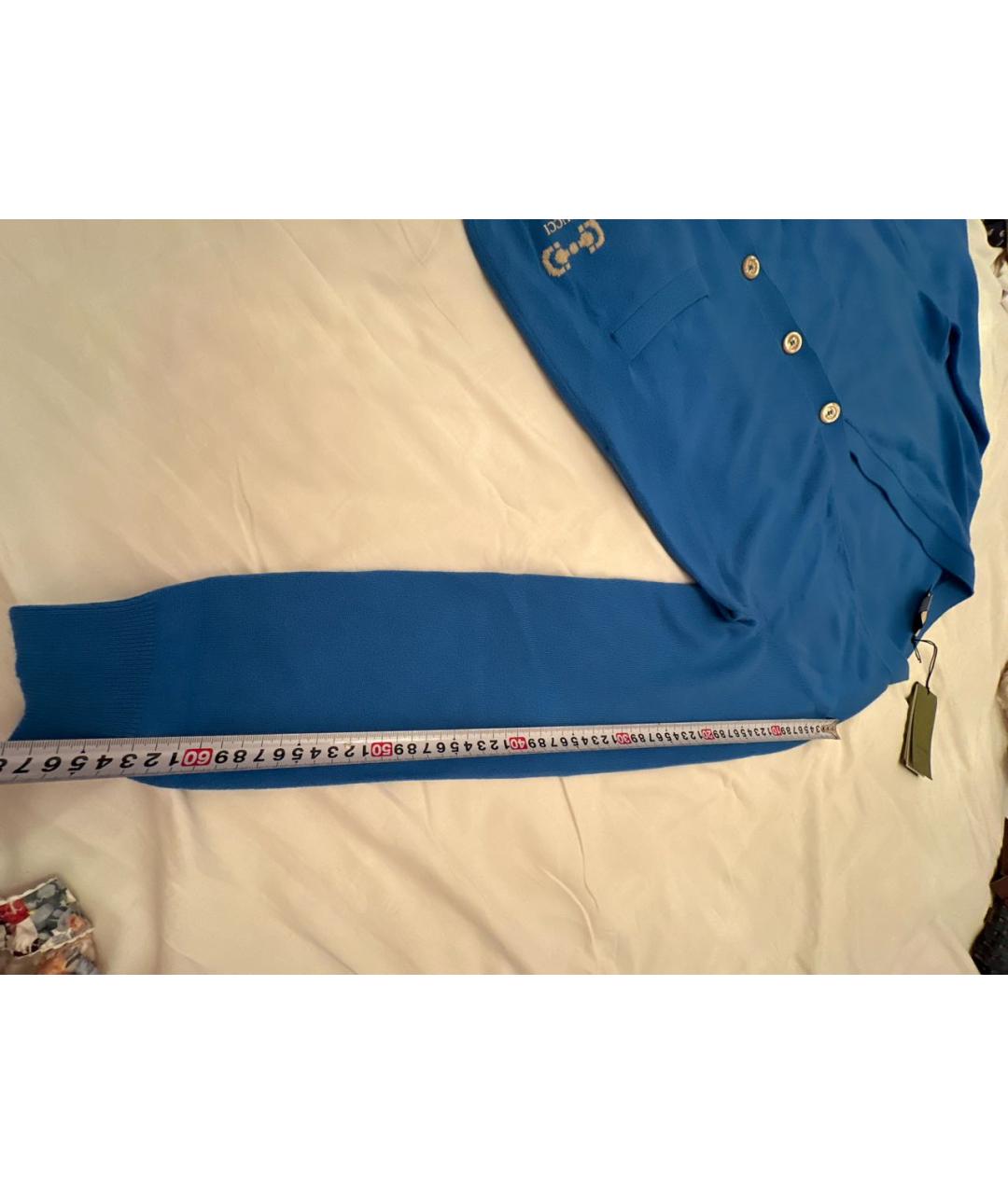 GUCCI Голубой кашемировый кардиган, фото 5