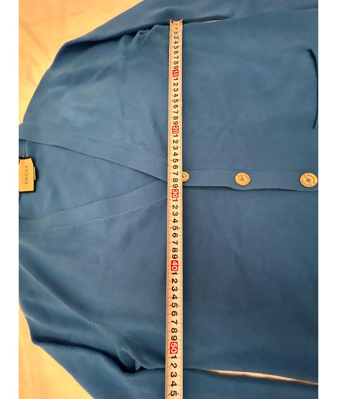 GUCCI Голубой кашемировый кардиган, фото 3