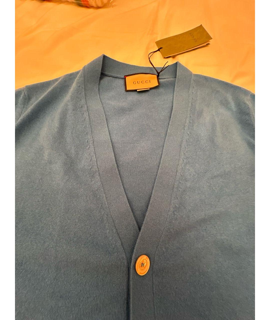 GUCCI Голубой кашемировый кардиган, фото 4
