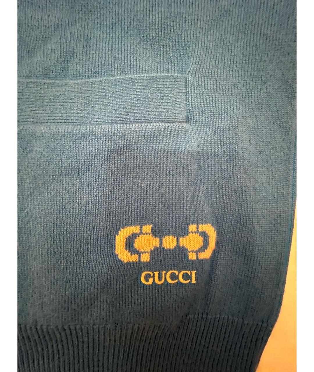 GUCCI Голубой кашемировый кардиган, фото 2