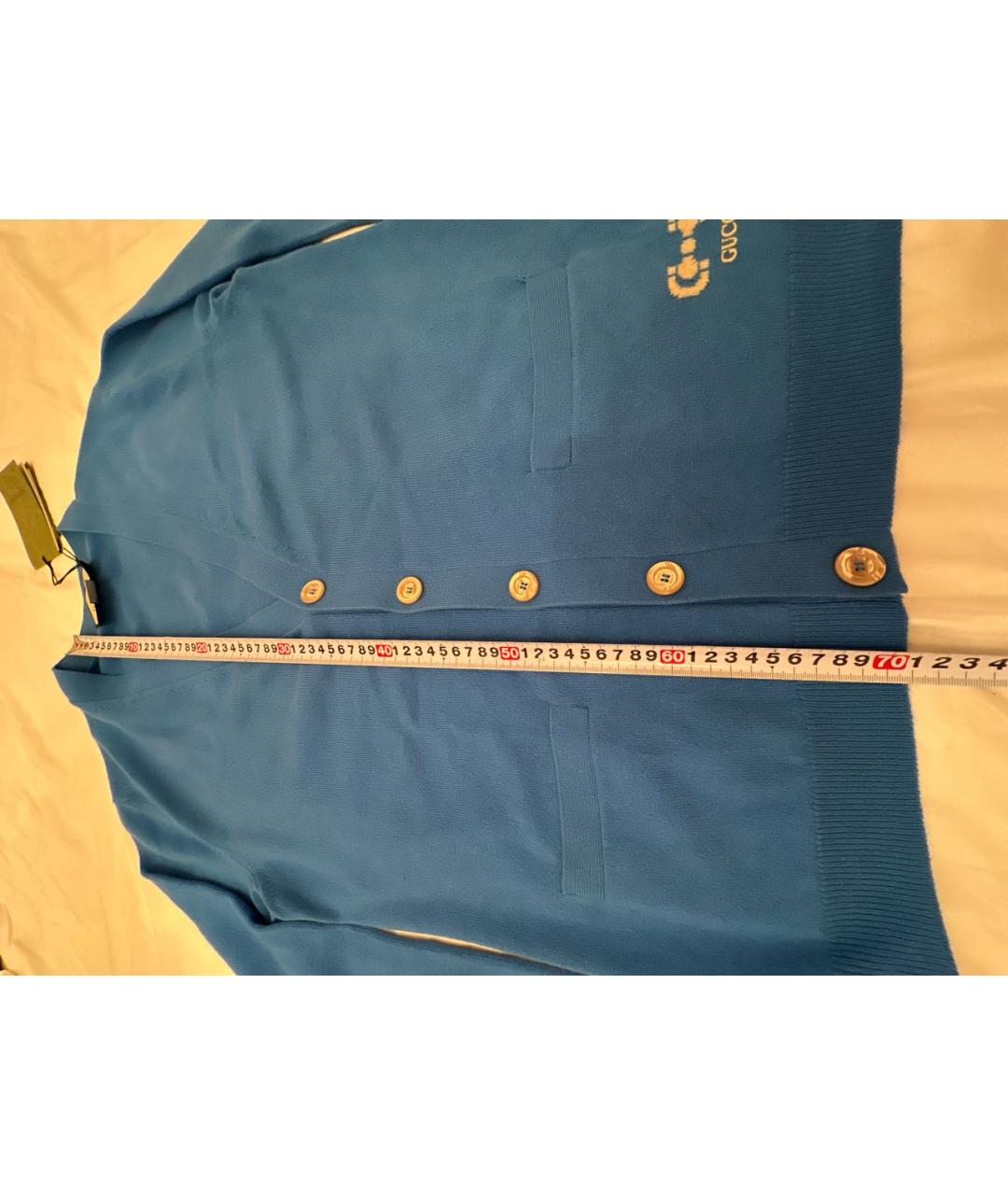 GUCCI Голубой кашемировый кардиган, фото 8