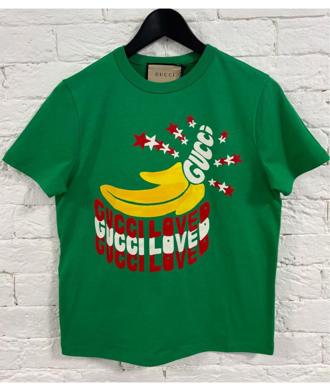 GUCCI Зеленая хлопковая футболка, фото 7