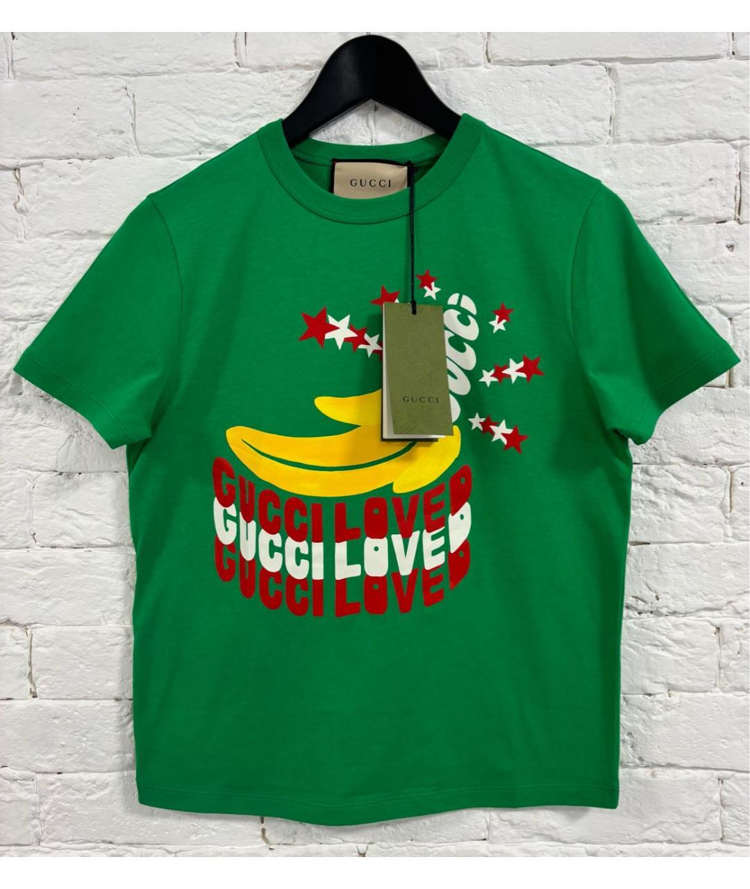 GUCCI Зеленая хлопковая футболка, фото 3