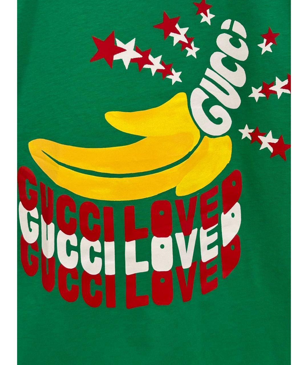 GUCCI Зеленая хлопковая футболка, фото 4