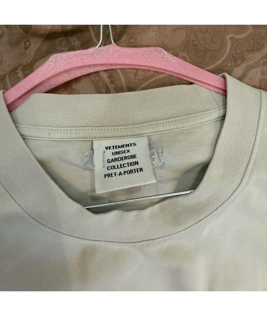 VETEMENTS Серая хлопковая футболка, фото 3