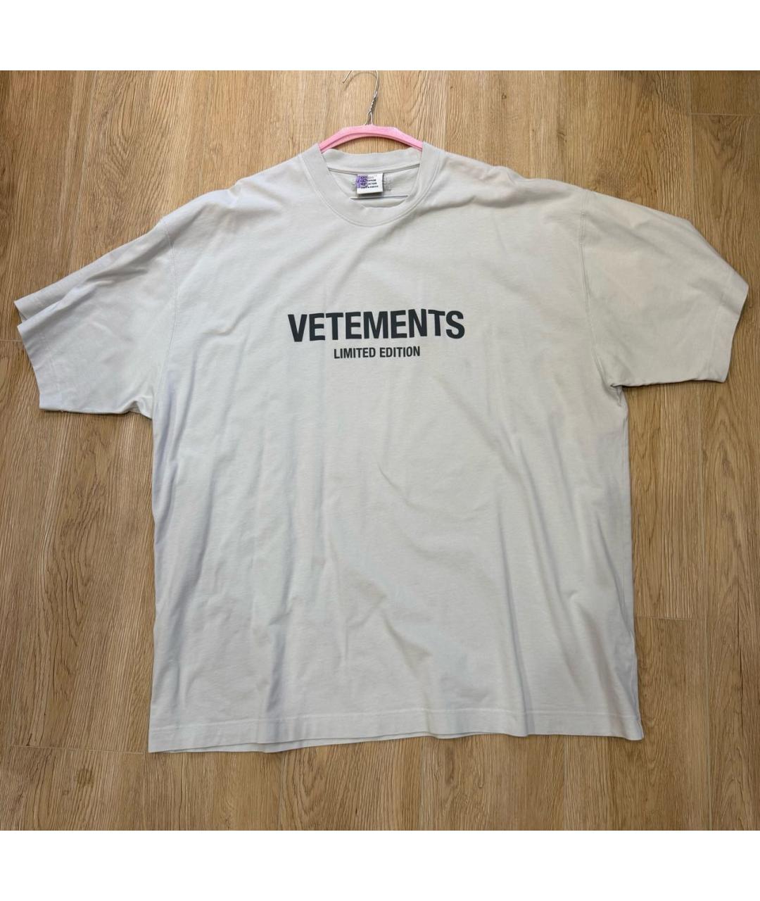 VETEMENTS Серая хлопковая футболка, фото 5