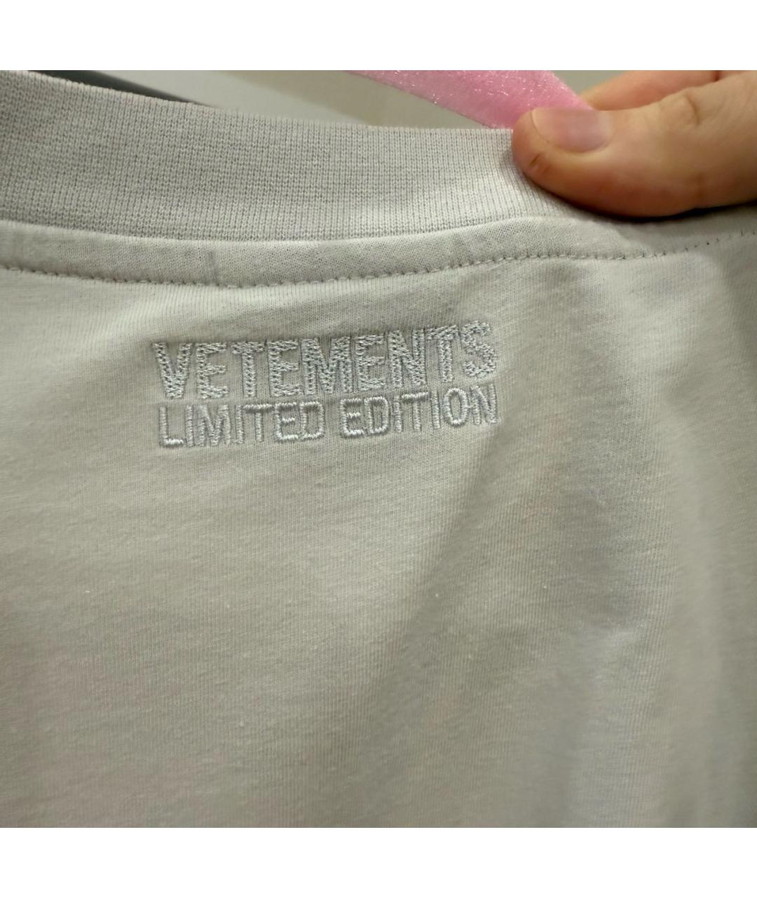 VETEMENTS Серая хлопковая футболка, фото 2