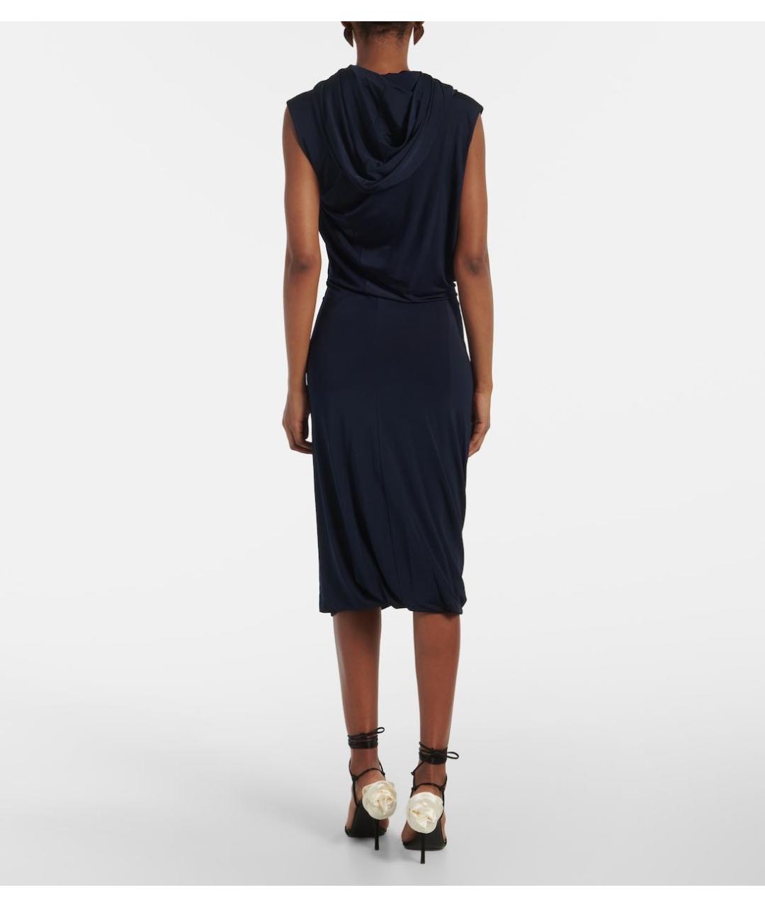 MAGDA BUTRYM Темно-синее вискозное вечернее платье, фото 3