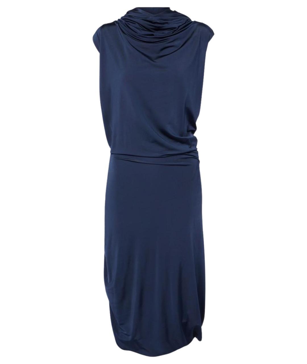 MAGDA BUTRYM Темно-синее вискозное вечернее платье, фото 1
