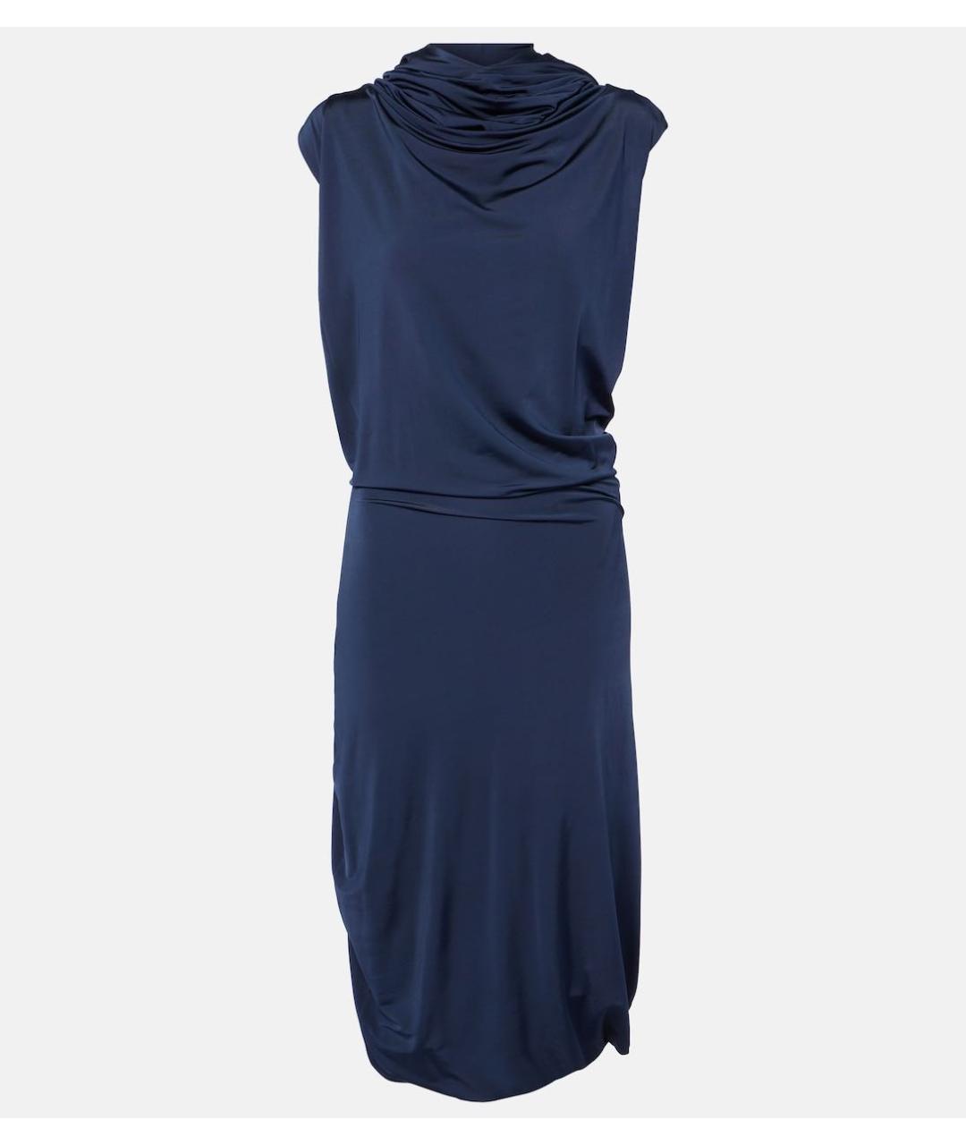 MAGDA BUTRYM Темно-синее вискозное вечернее платье, фото 6