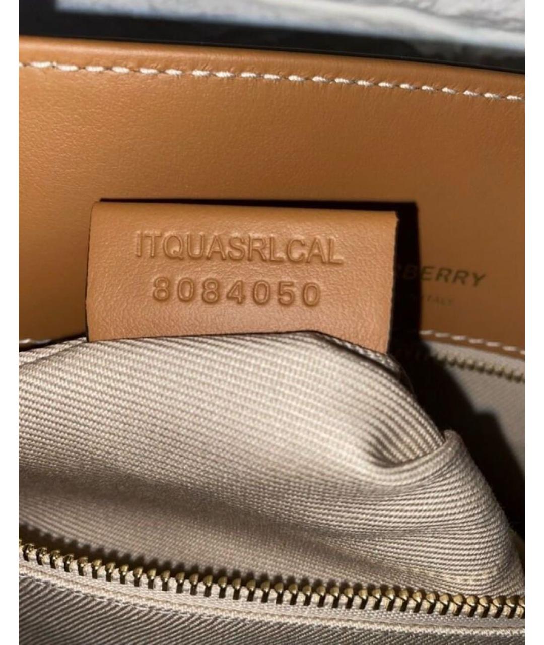 BURBERRY Коричневая хлопковая сумка тоут, фото 8