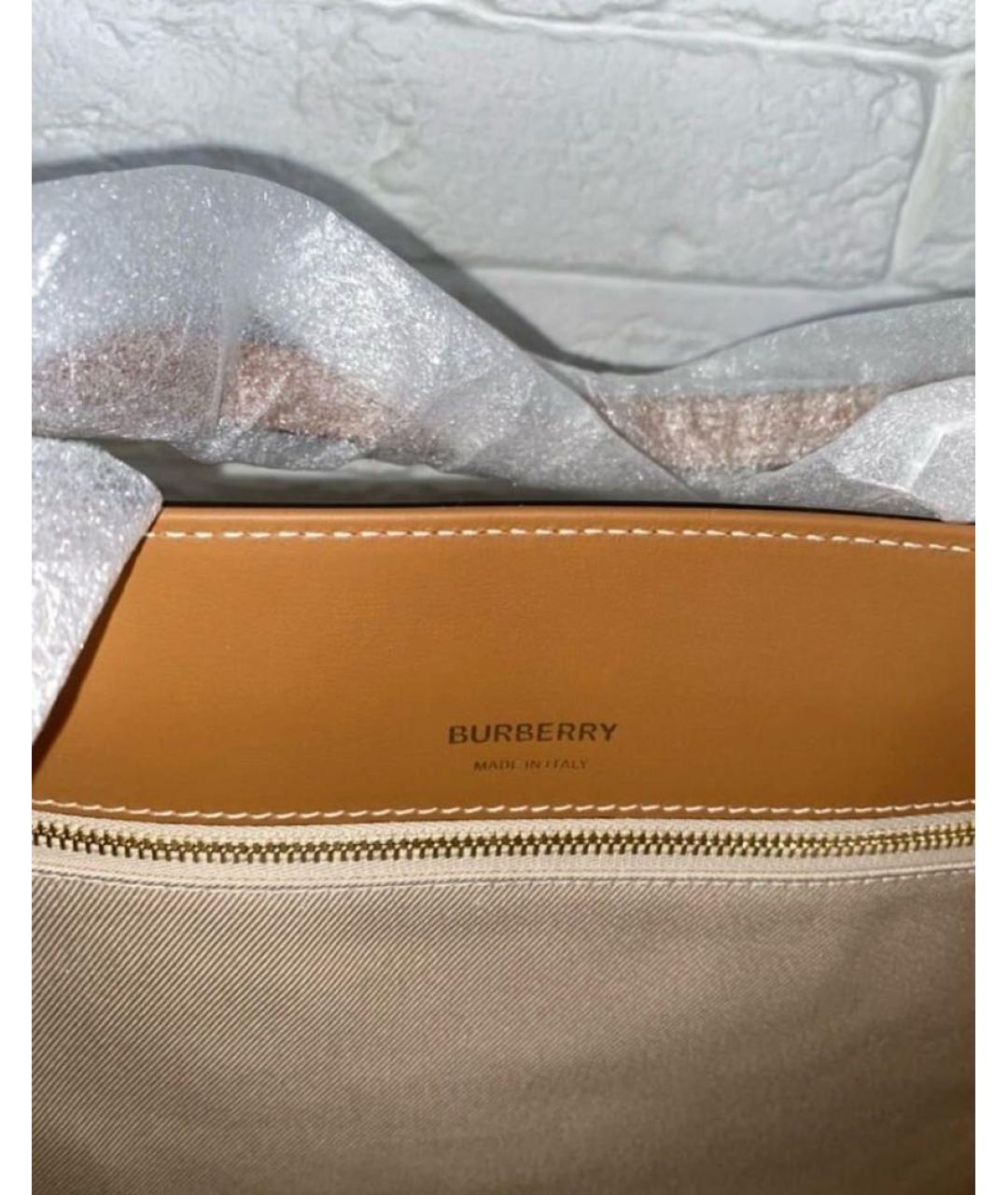 BURBERRY Коричневая хлопковая сумка тоут, фото 6