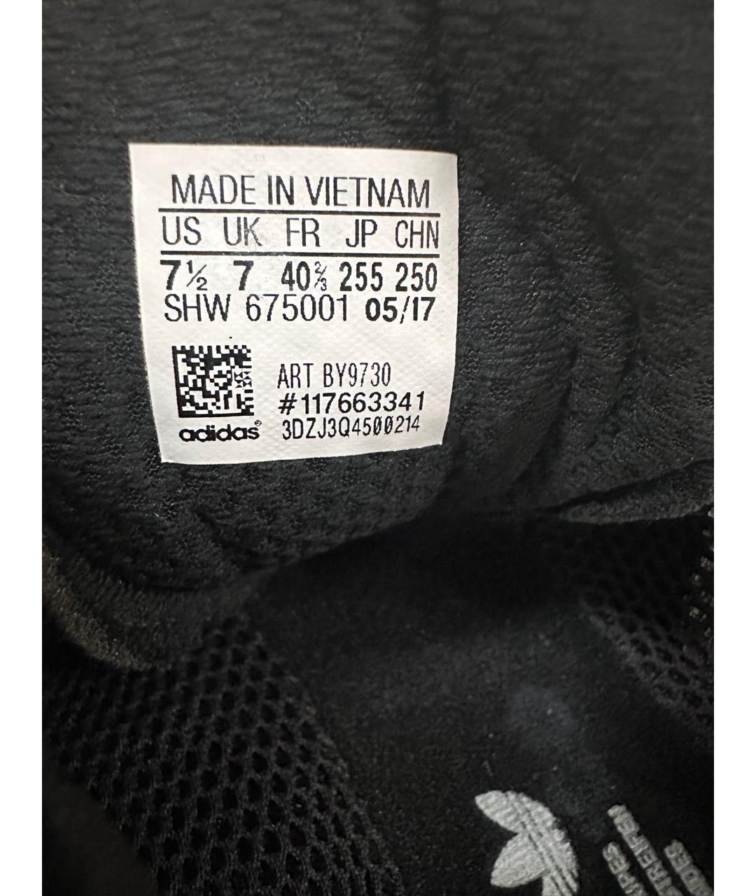 ADIDAS Черные текстильные низкие кроссовки / кеды, фото 5