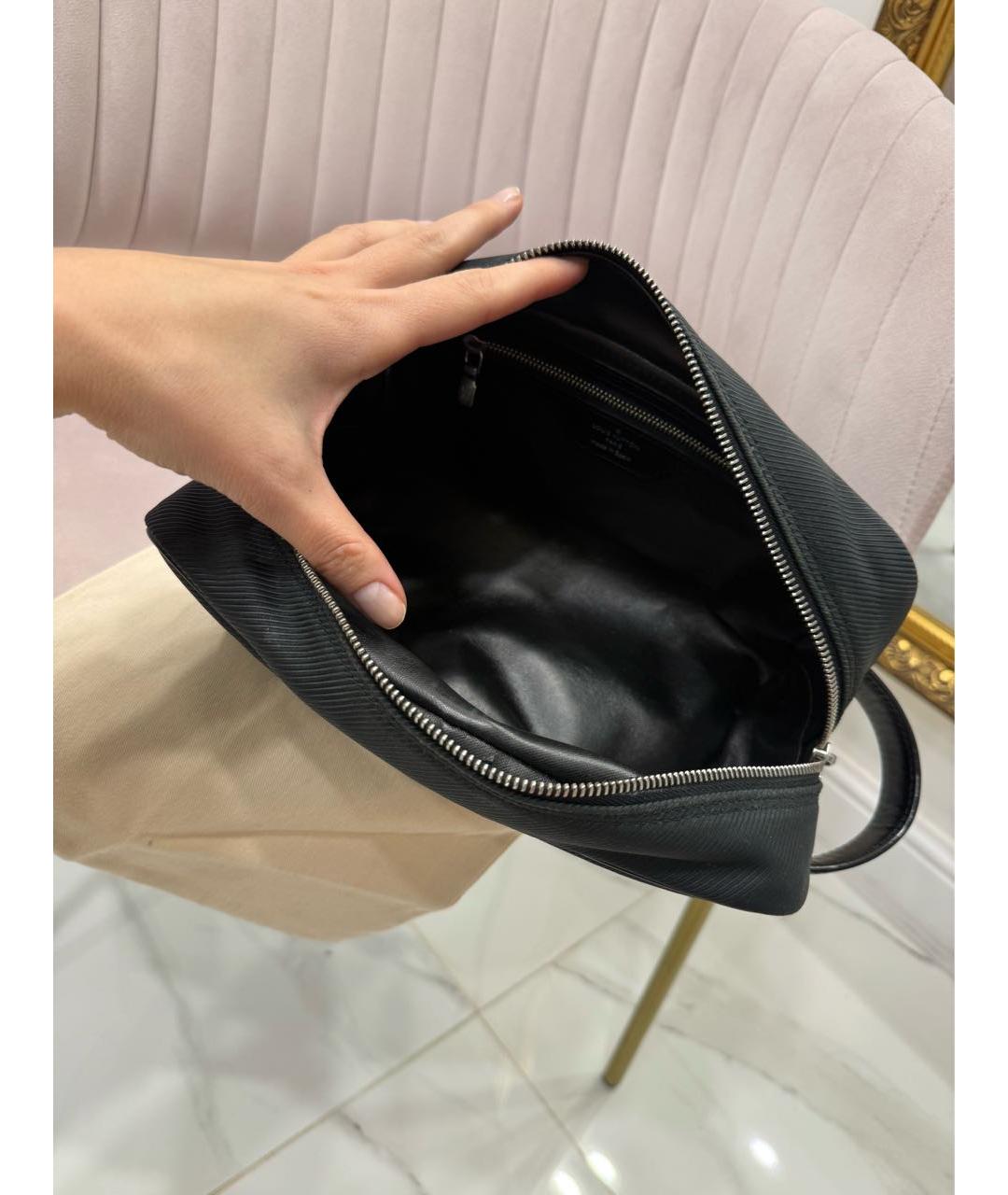 LOUIS VUITTON Черная тканевая косметичка, фото 6