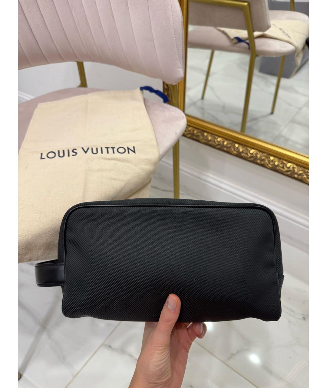 LOUIS VUITTON Черная тканевая косметичка, фото 2