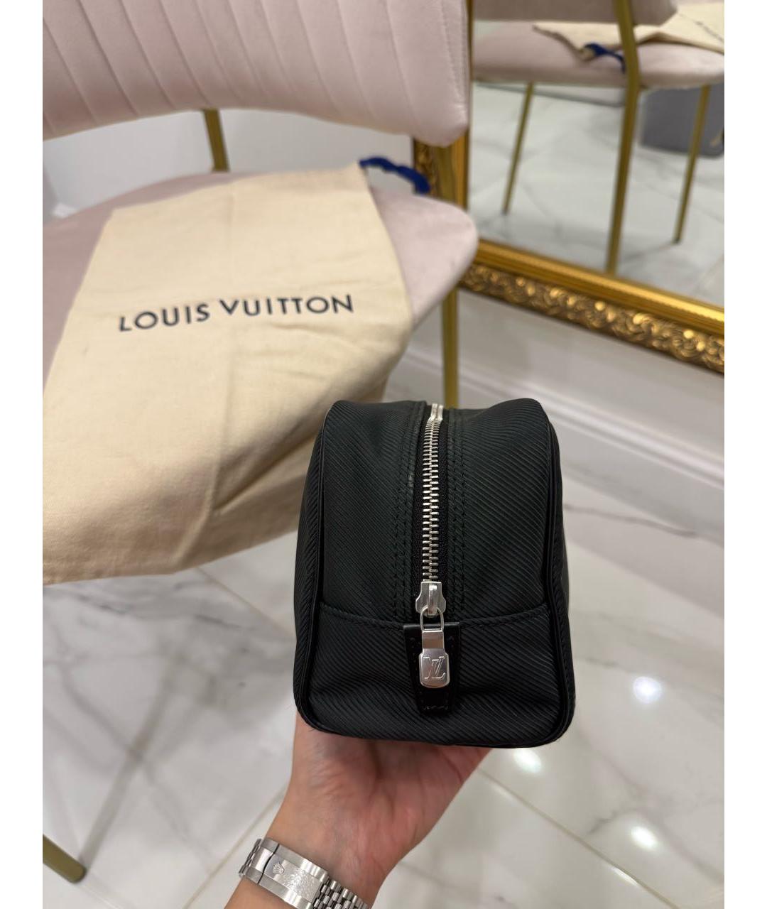 LOUIS VUITTON Черная тканевая косметичка, фото 7