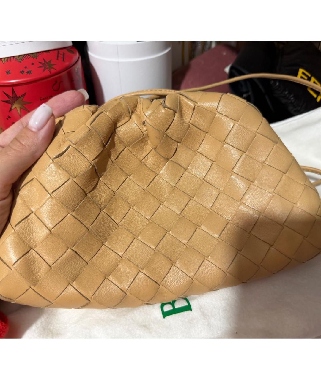 BOTTEGA VENETA Бежевая кожаная сумка через плечо, фото 6