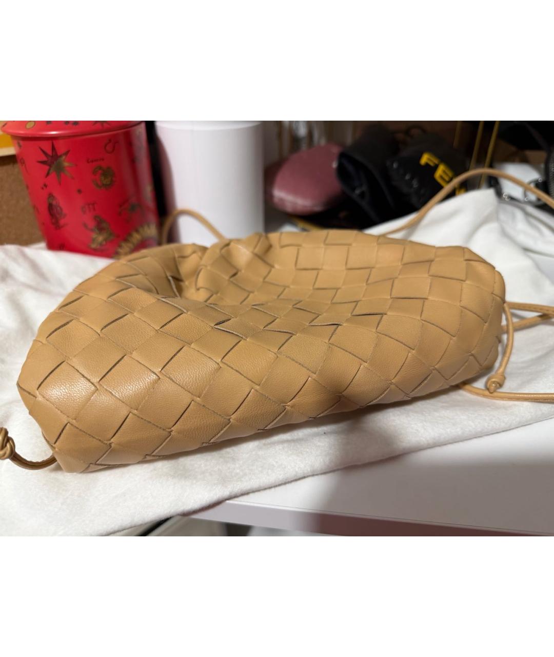 BOTTEGA VENETA Бежевая кожаная сумка через плечо, фото 2