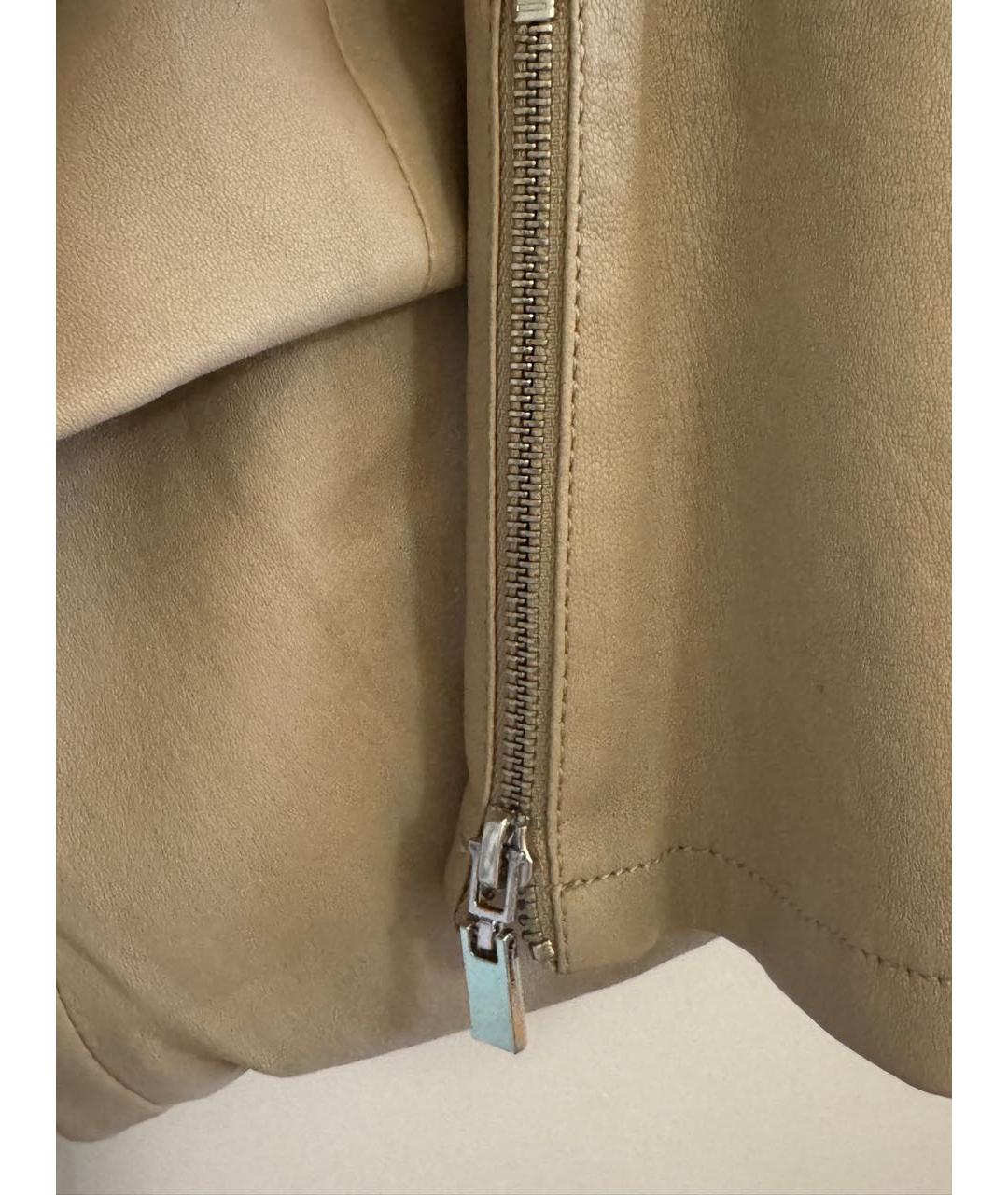 ARMA Бежевые кожаные брюки узкие, фото 6