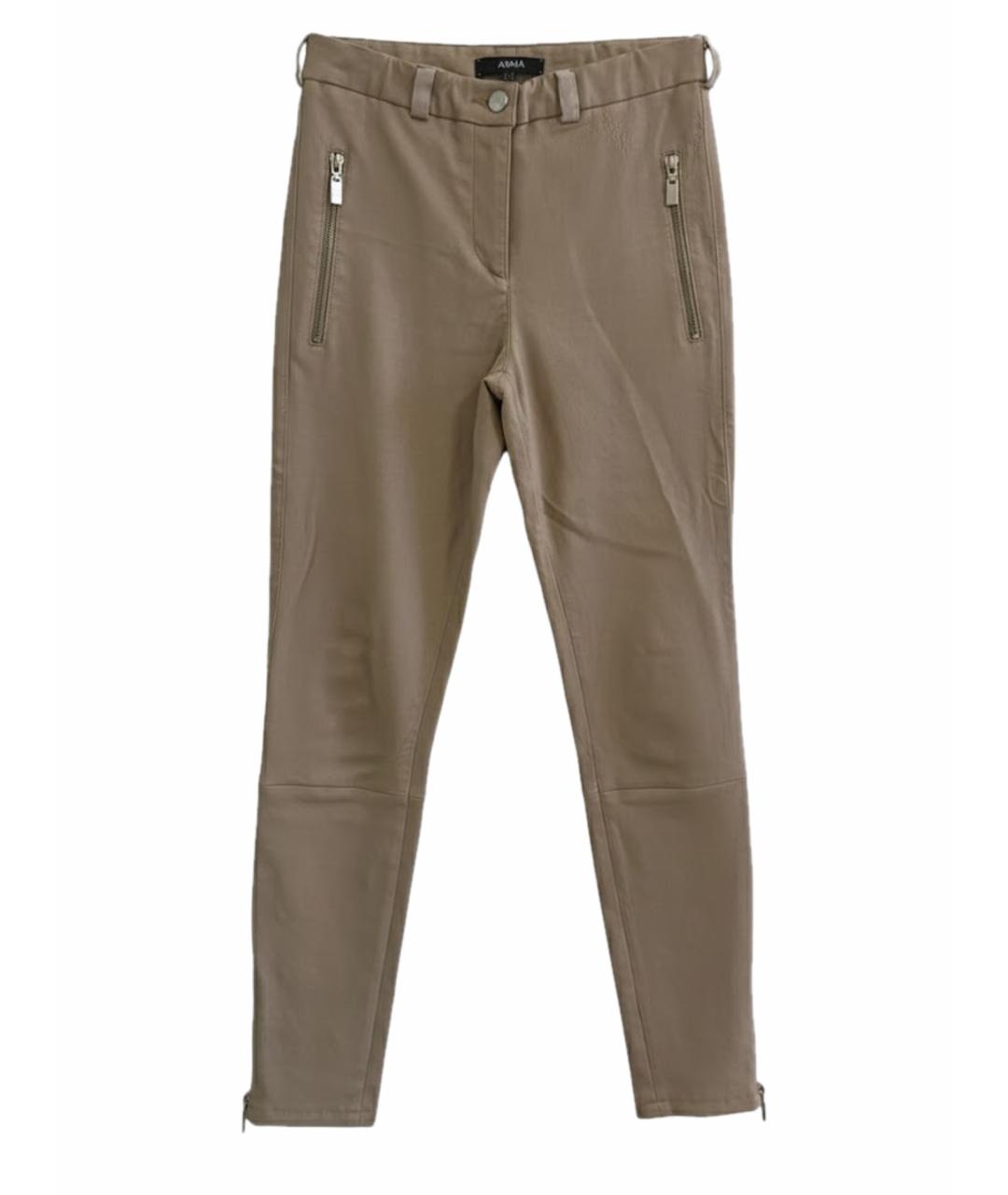 ARMA Бежевые кожаные брюки узкие, фото 1