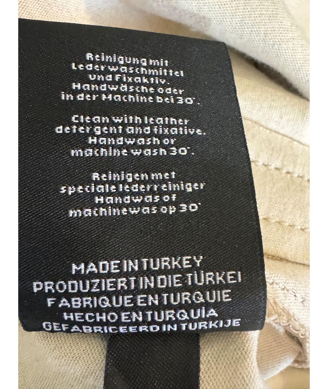 ARMA Бежевые кожаные брюки узкие, фото 8