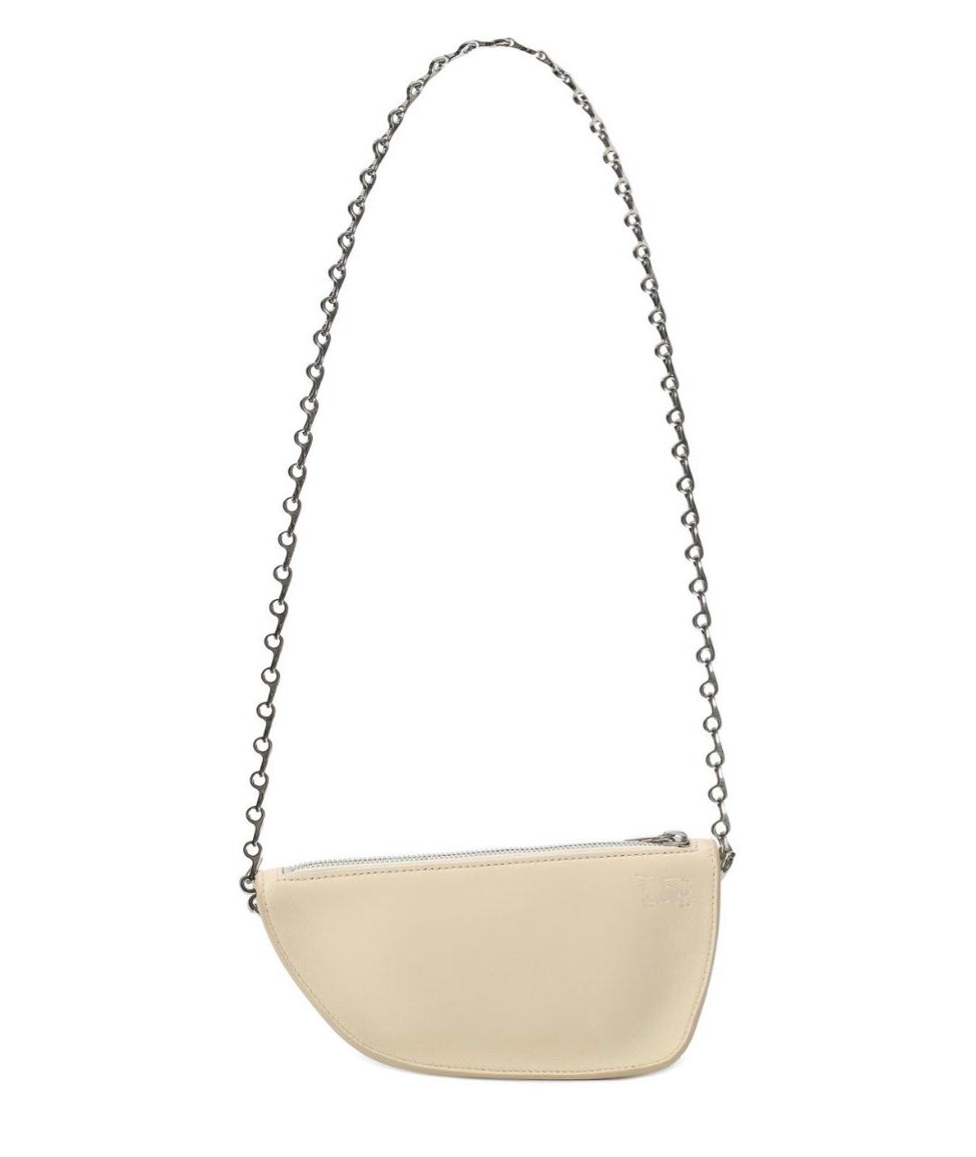 BURBERRY Бежевая кожаная сумка через плечо, фото 6