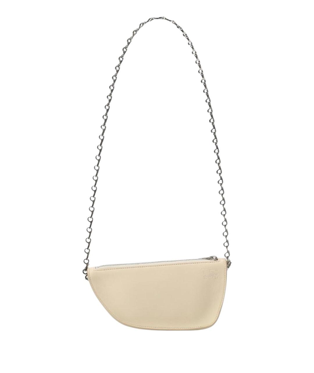 BURBERRY Бежевая кожаная сумка через плечо, фото 1