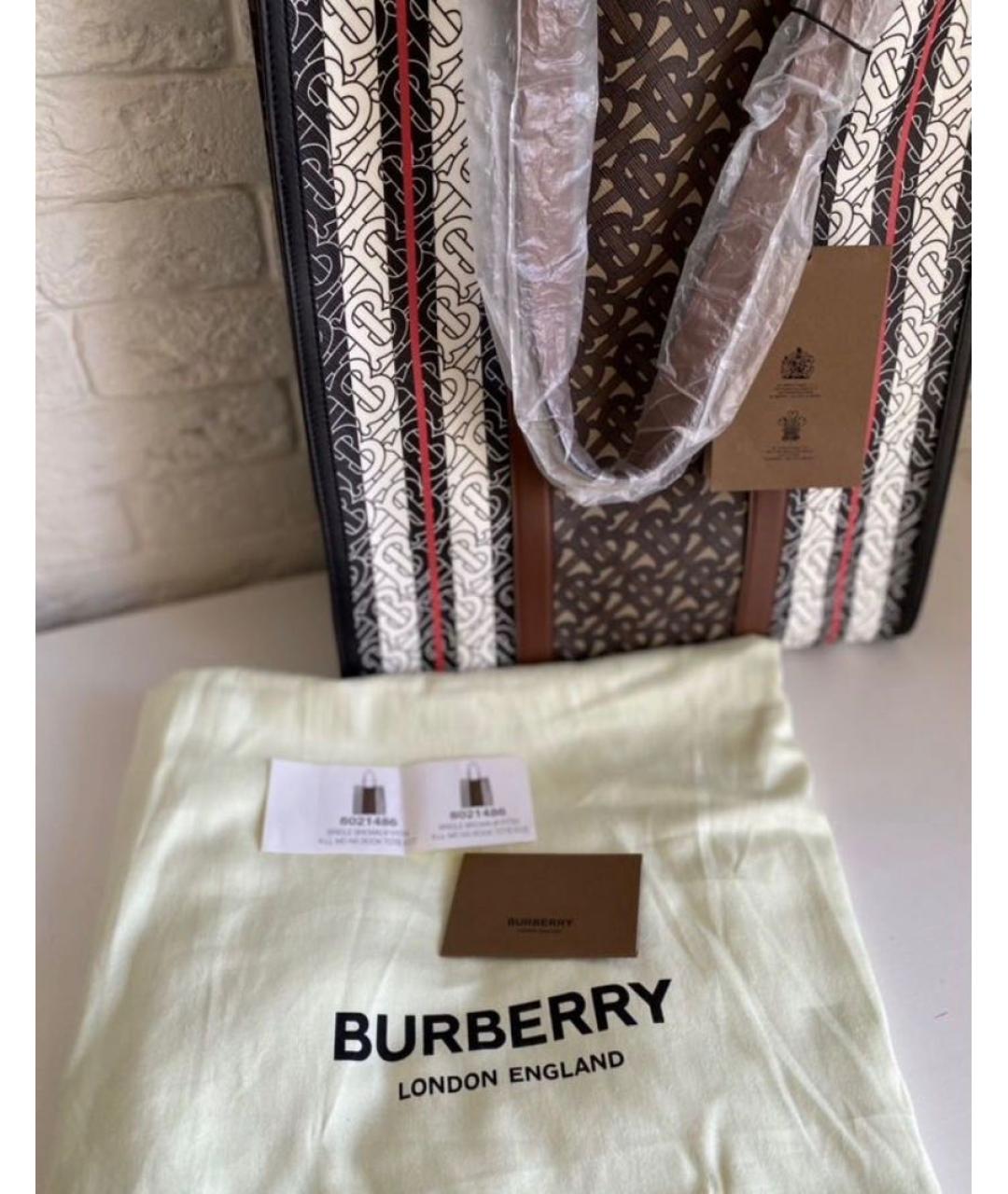 BURBERRY Коричневая сумка тоут, фото 7