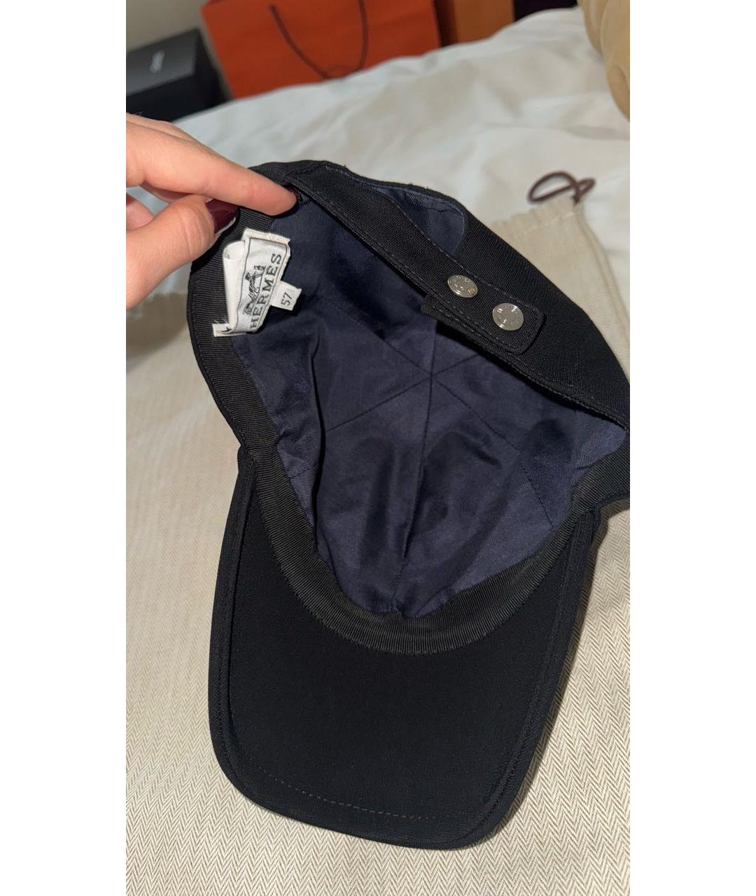 HERMES Черная синтетическая кепка/бейсболка, фото 4