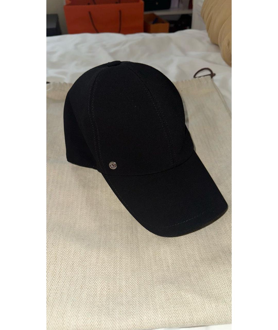 HERMES Черная синтетическая кепка/бейсболка, фото 2