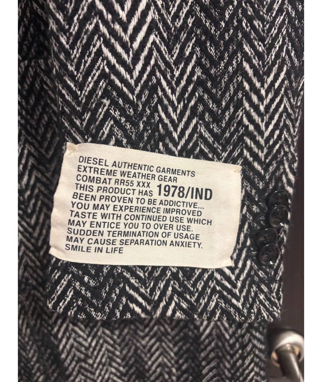 DIESEL Антрацитовое шерстяное пальто, фото 4