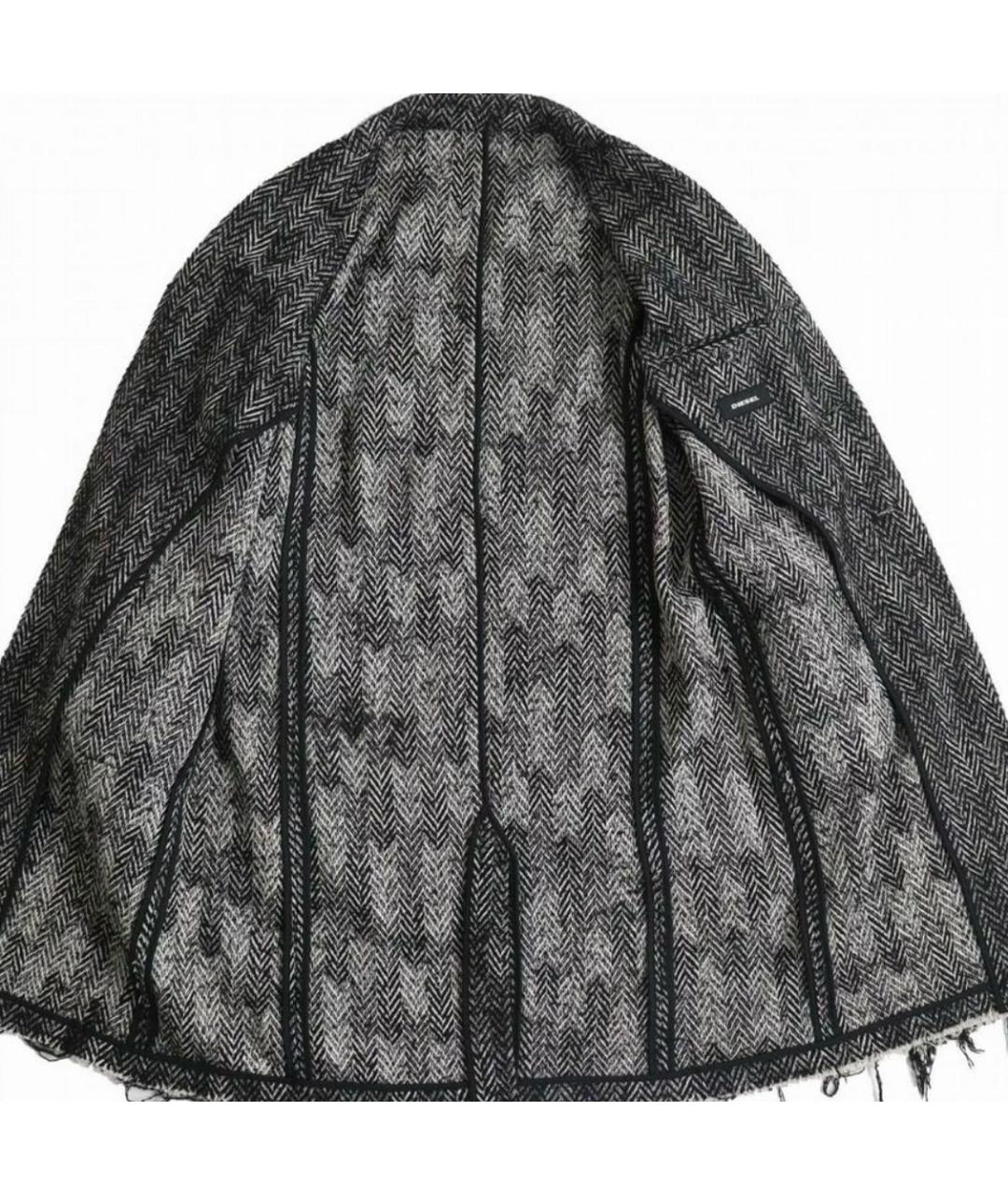 DIESEL Антрацитовое шерстяное пальто, фото 2