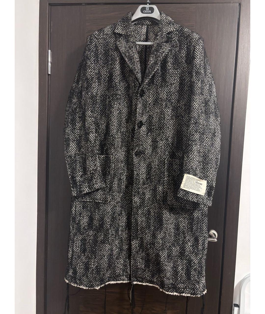 DIESEL Антрацитовое шерстяное пальто, фото 9