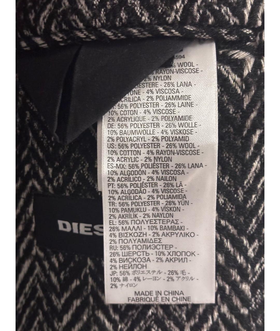DIESEL Антрацитовое шерстяное пальто, фото 3