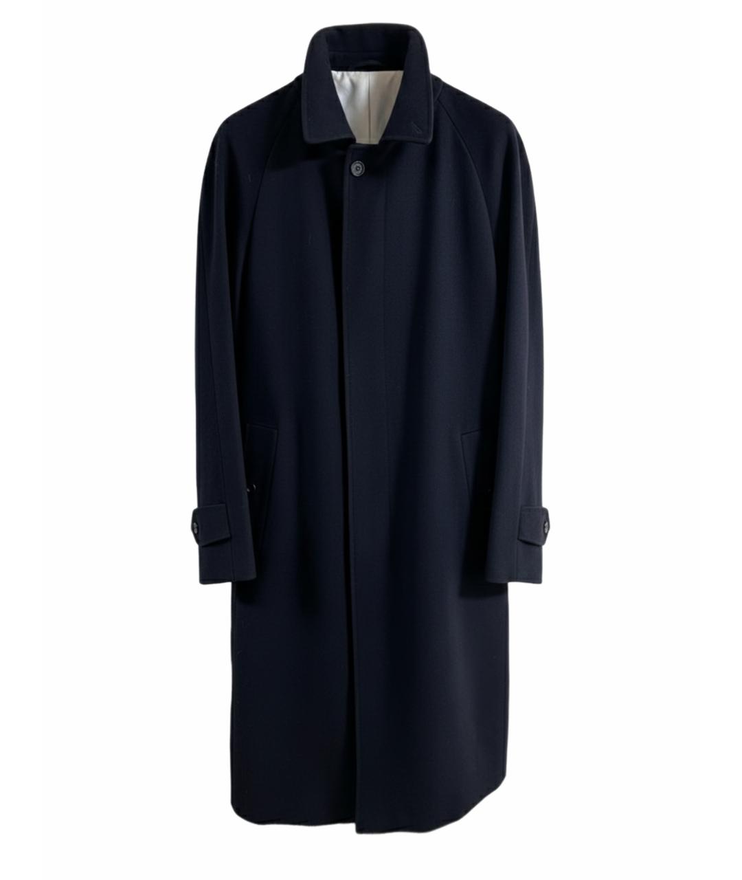 BURBERRY Темно-синее шерстяное пальто, фото 1