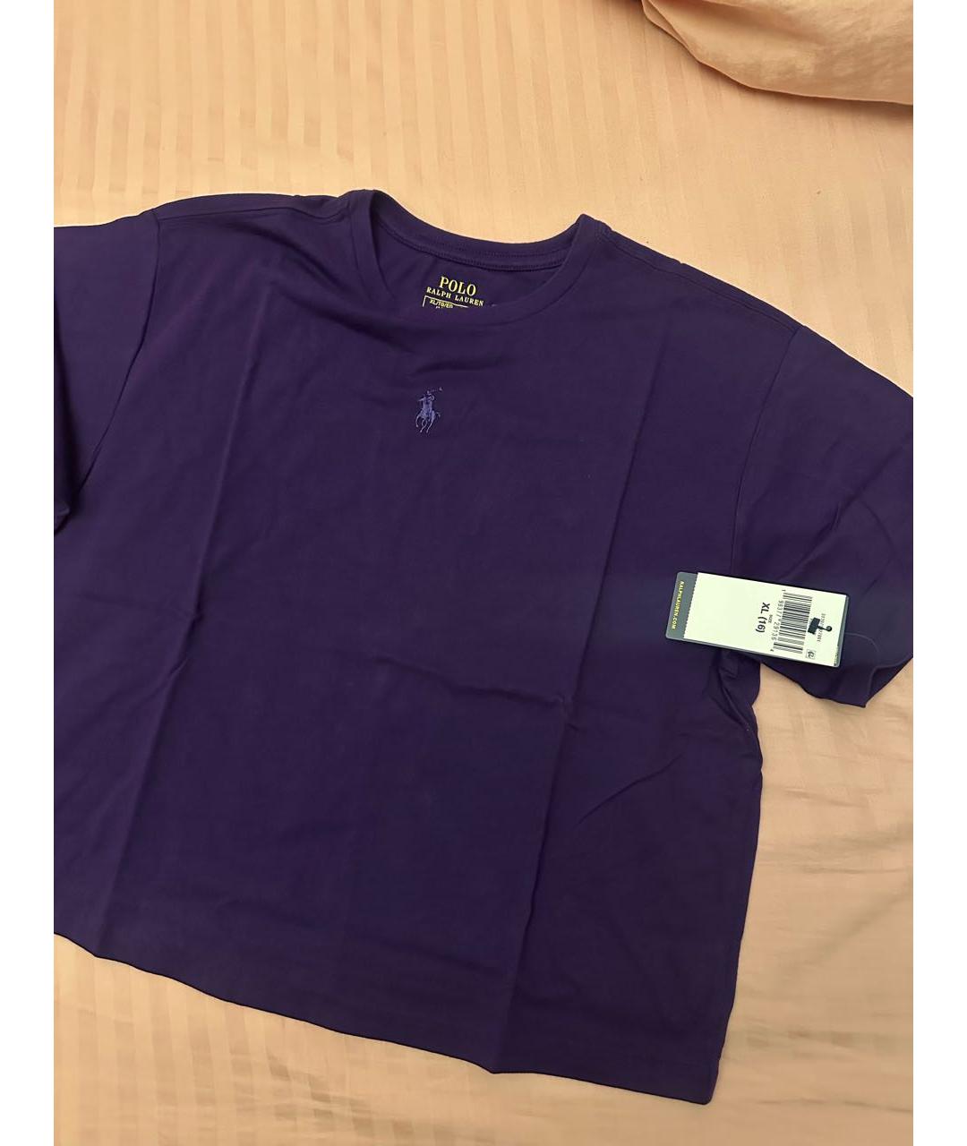 POLO RALPH LAUREN Фиолетовая хлопковая футболка, фото 3