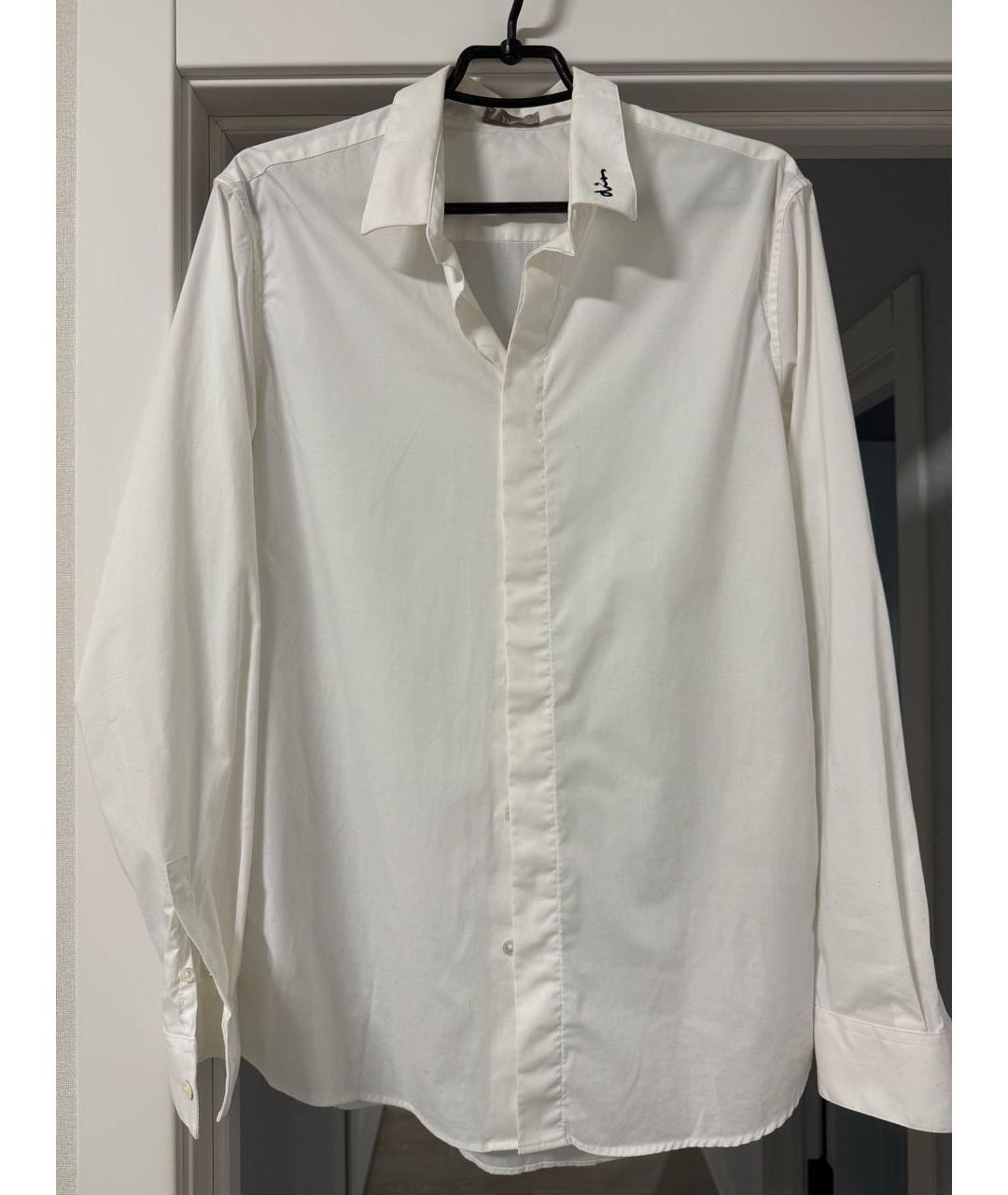CHRISTIAN DIOR Белая хлопковая классическая рубашка, фото 5