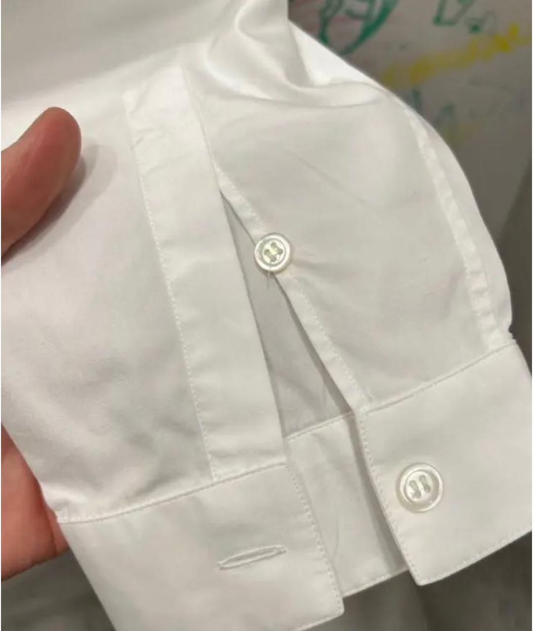 CHRISTIAN DIOR Белая хлопковая классическая рубашка, фото 4