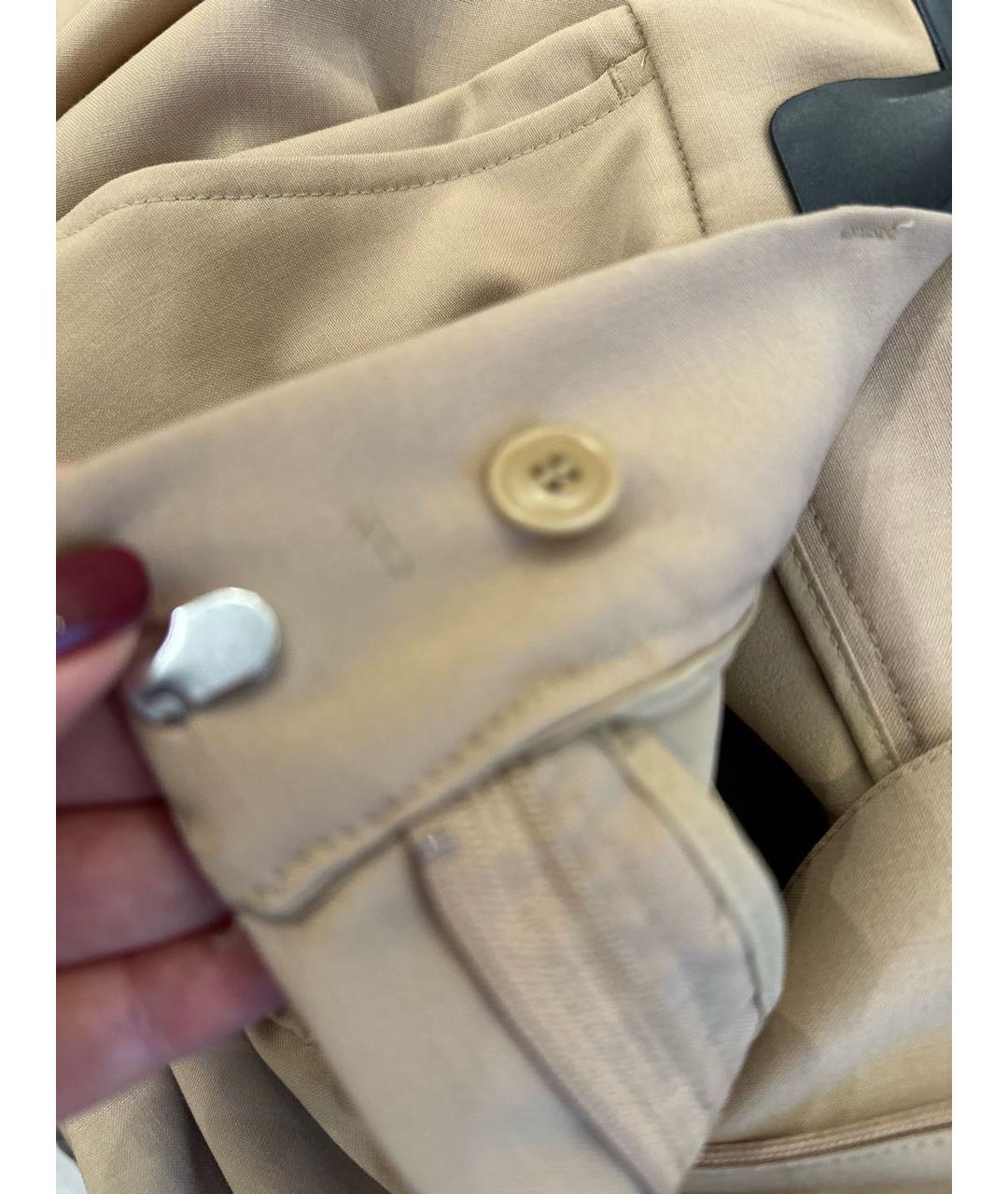 WEEKEND MAX MARA Бежевые шерстяные брюки широкие, фото 6