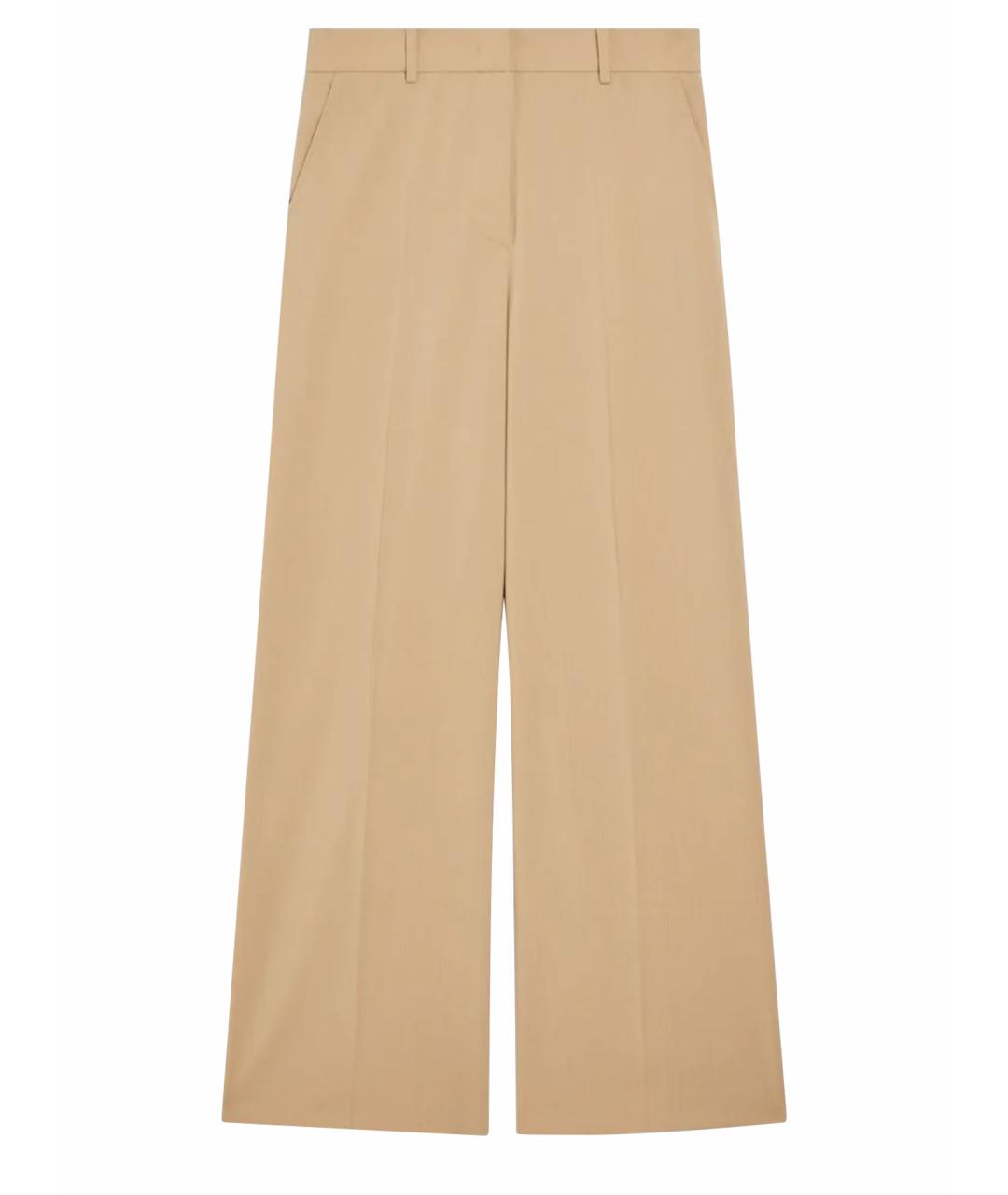 WEEKEND MAX MARA Бежевые шерстяные брюки широкие, фото 1
