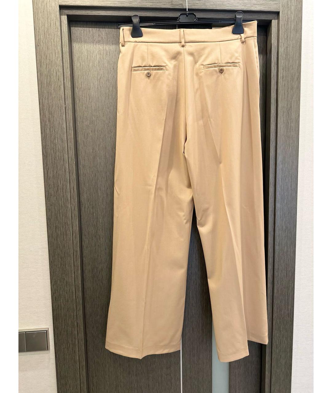 WEEKEND MAX MARA Бежевые шерстяные брюки широкие, фото 2