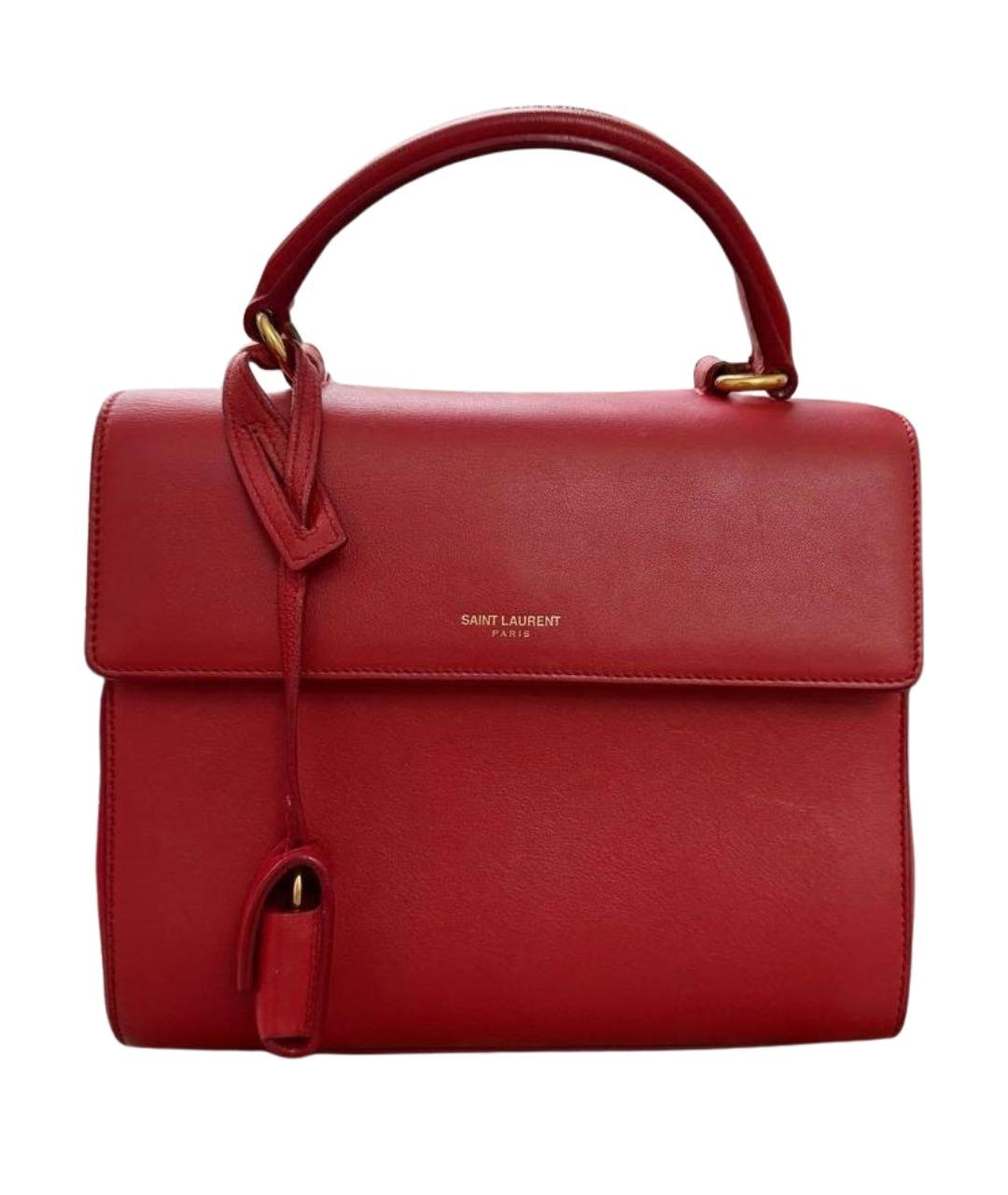 SAINT LAURENT Красная кожаная сумка через плечо, фото 1