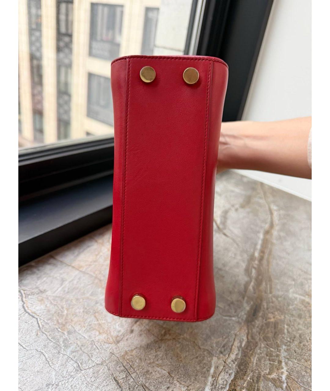 SAINT LAURENT Красная кожаная сумка через плечо, фото 7