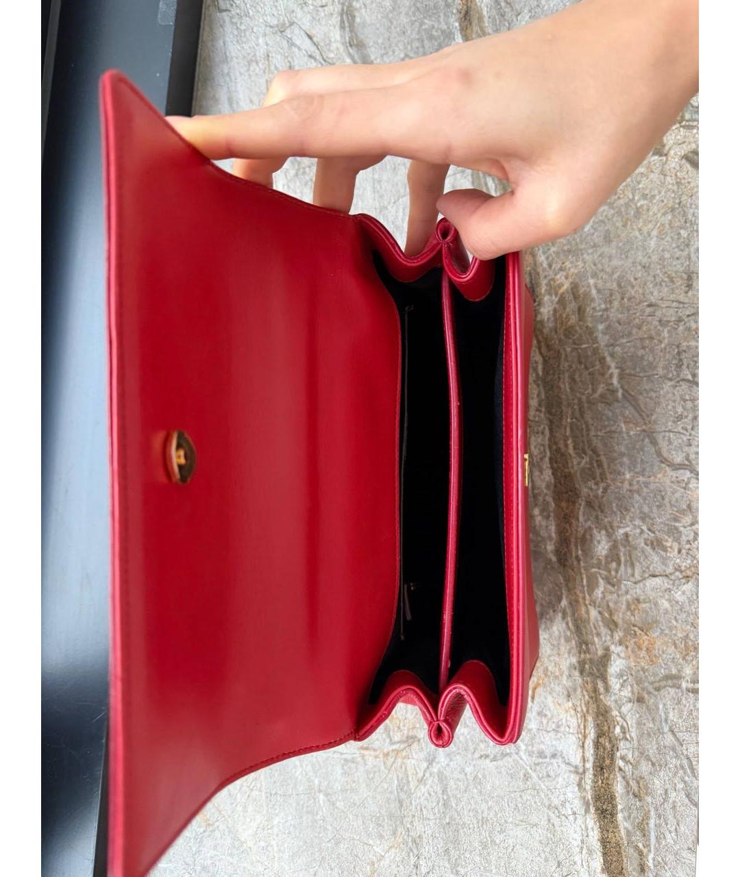 SAINT LAURENT Красная кожаная сумка через плечо, фото 4
