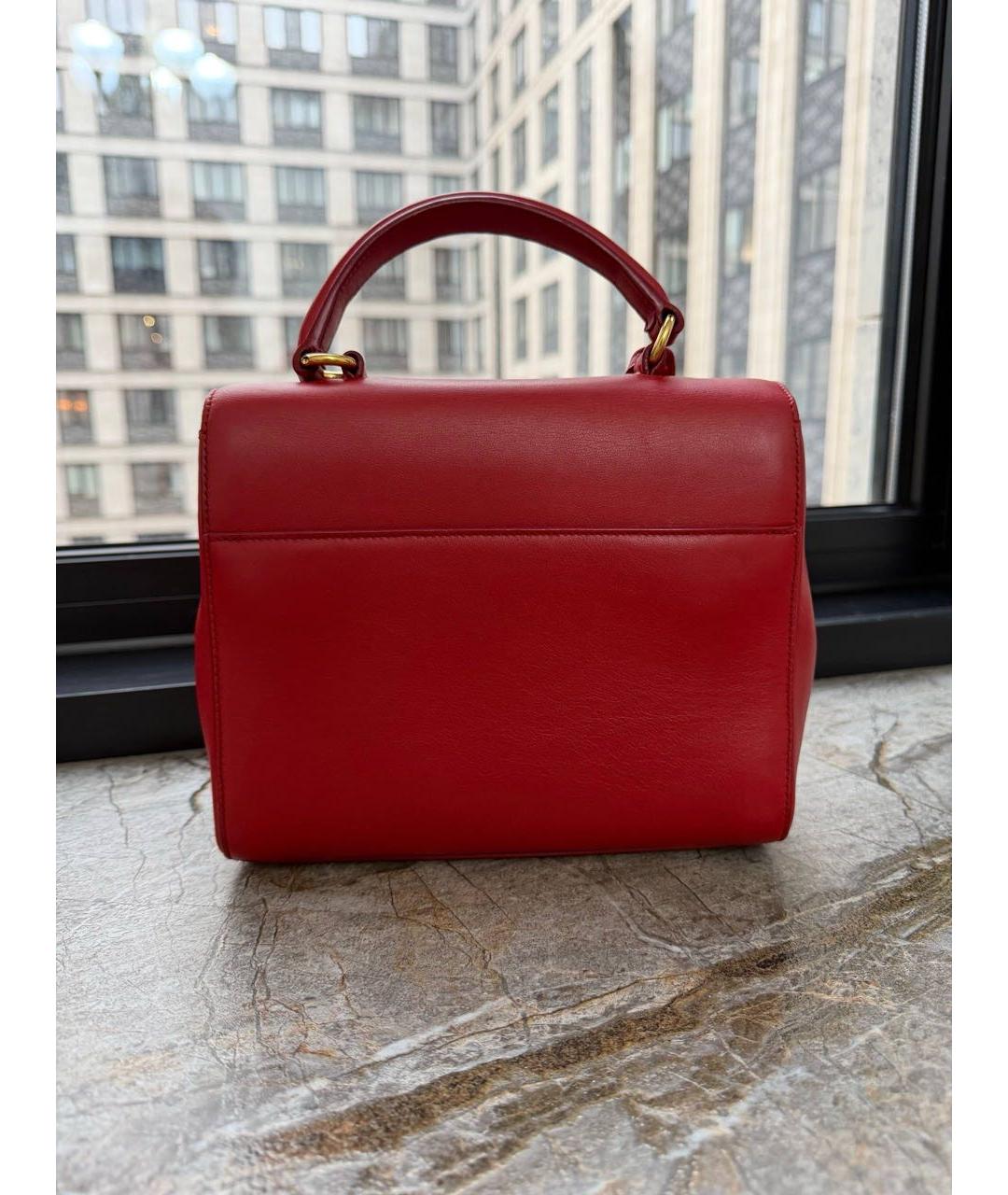 SAINT LAURENT Красная кожаная сумка через плечо, фото 3