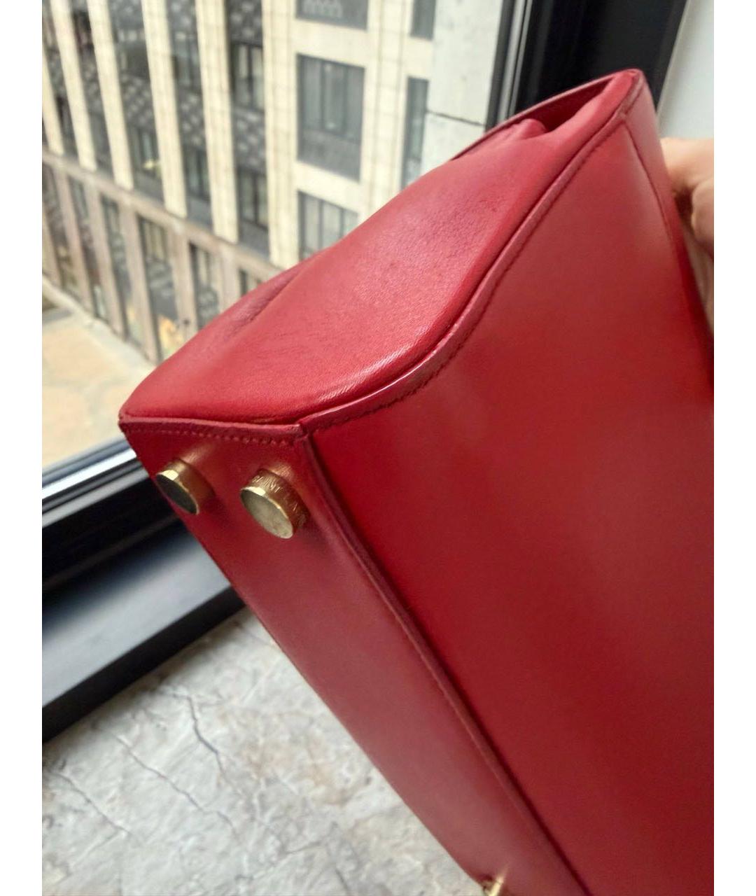 SAINT LAURENT Красная кожаная сумка через плечо, фото 8