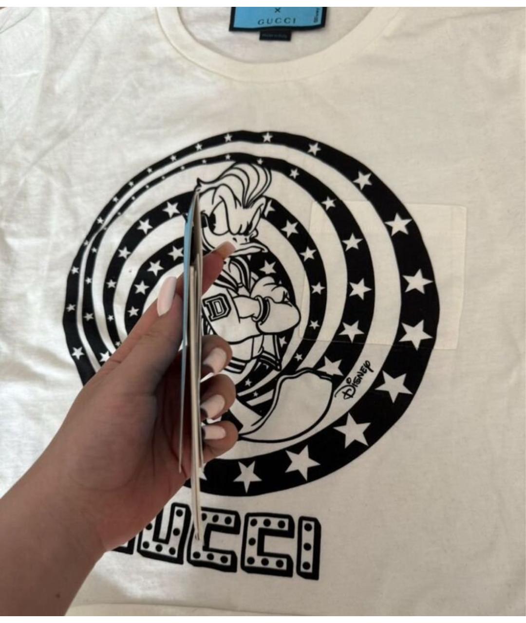 GUCCI Бежевая хлопковая футболка, фото 4