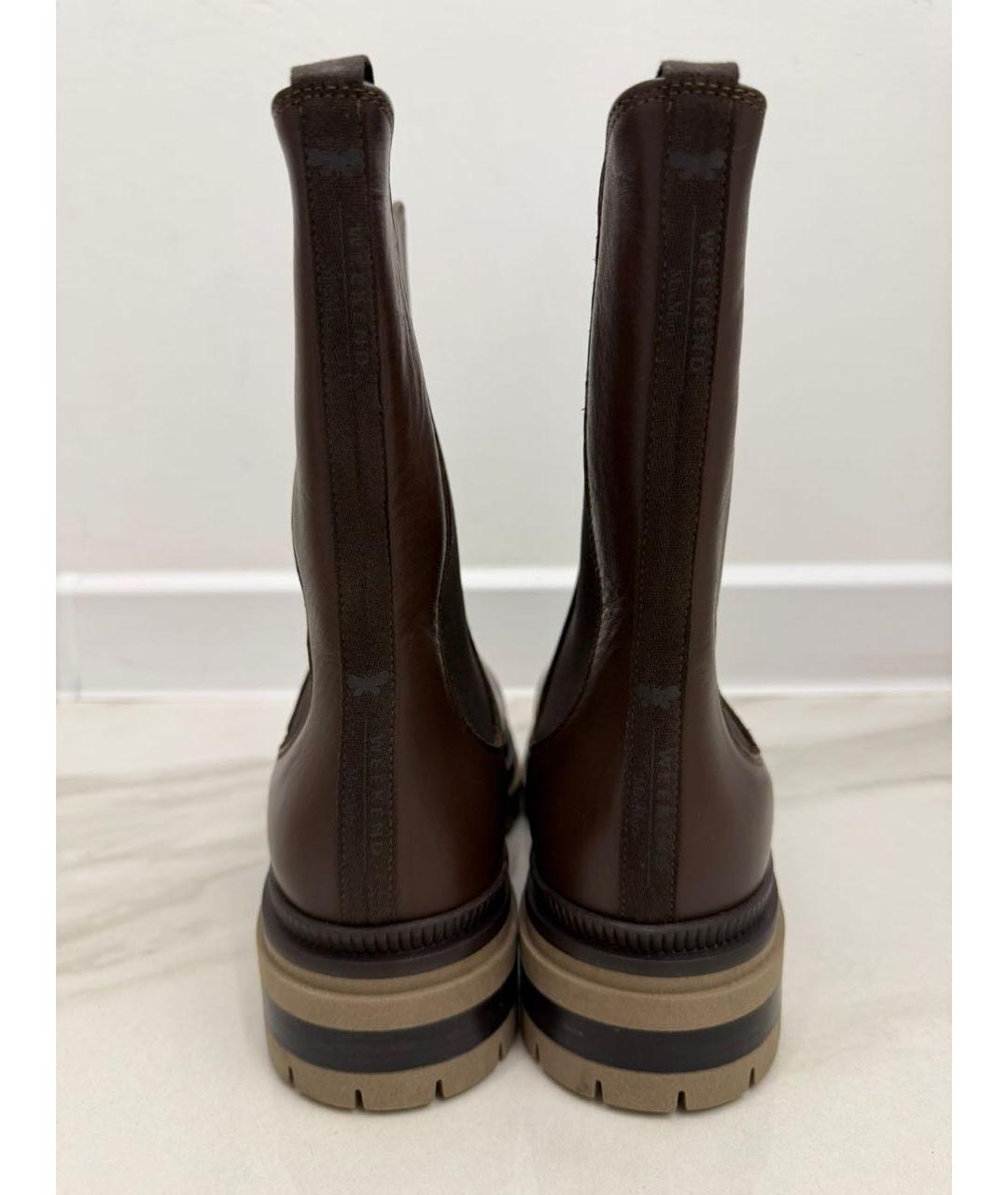 MAX MARA Коричневые кожаные ботинки, фото 4