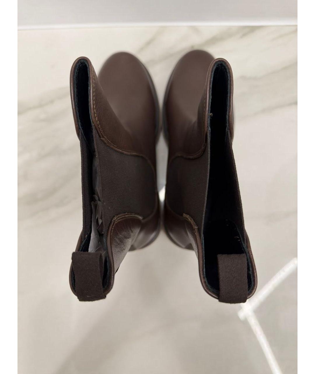 MAX MARA Коричневые кожаные ботинки, фото 3